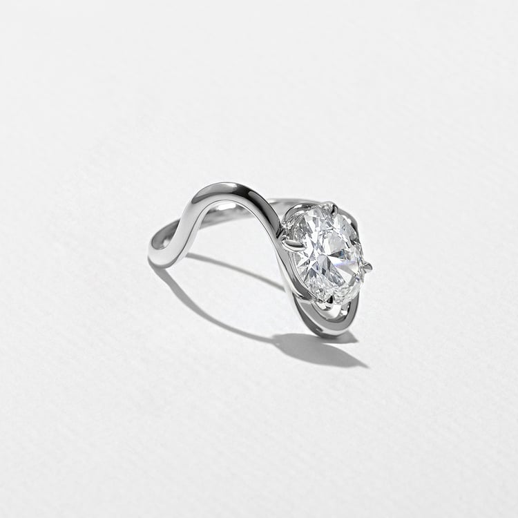 Stella Grand Oval in 14k White Gold – view 3