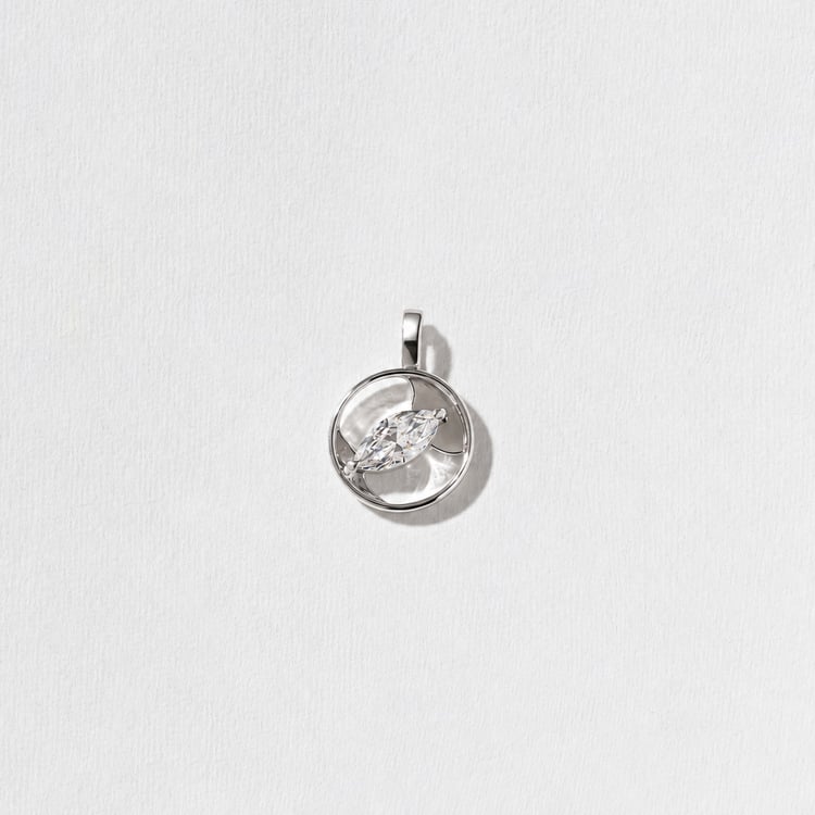 Cairo Marquise Diamond Pendant in 14k White Gold