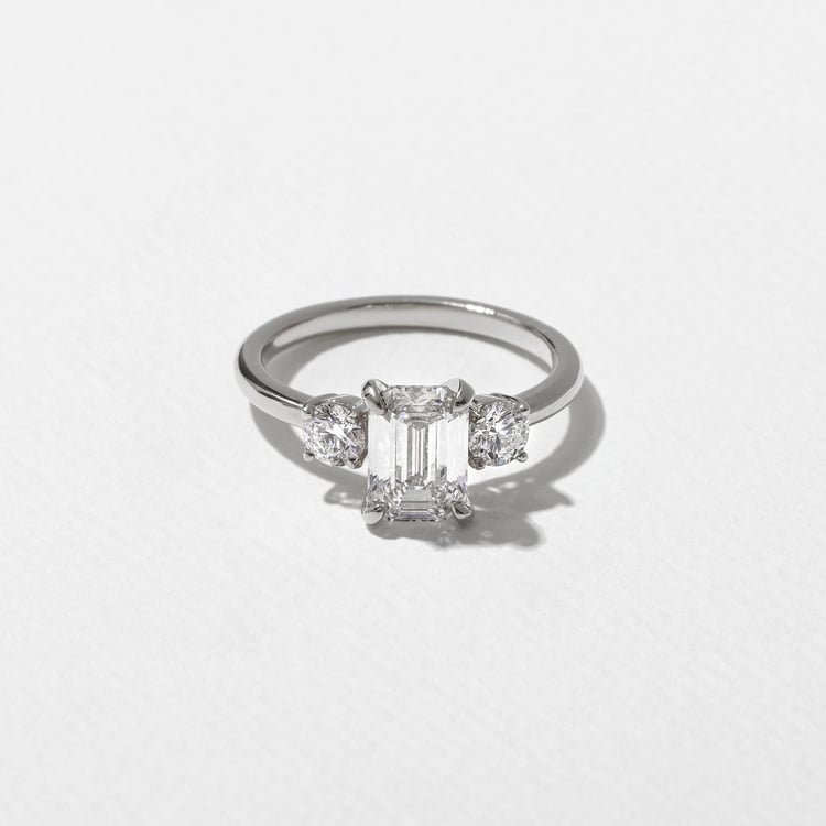 Trey Emerald-Cut  in 14k White Gold