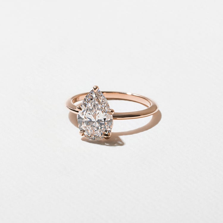 Grace Pear Solitaire in 14k Rose Gold – view 2