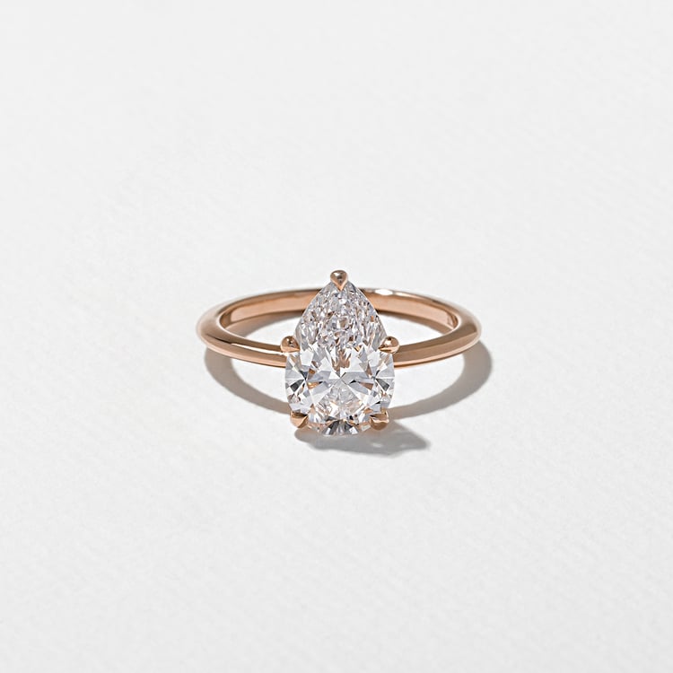Grace Pear Solitaire in 14k Rose Gold
