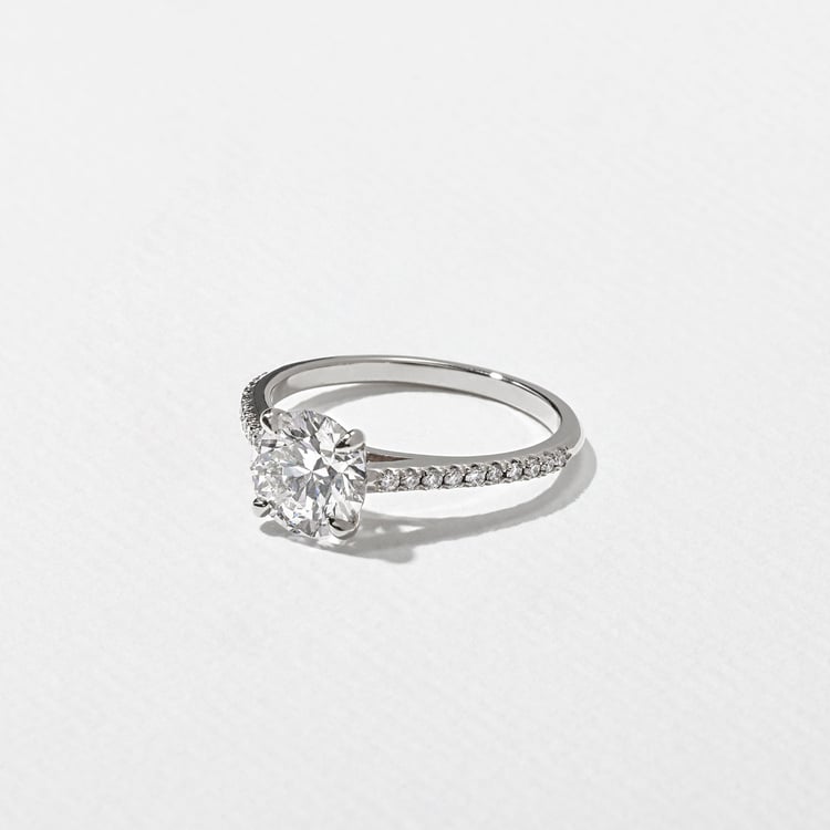 Iris Round Solitaire with Pavé in Platinum – view 2