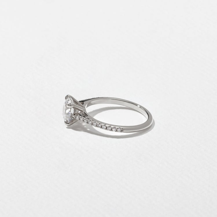 Iris Round Solitaire with Pavé in Platinum – view 3