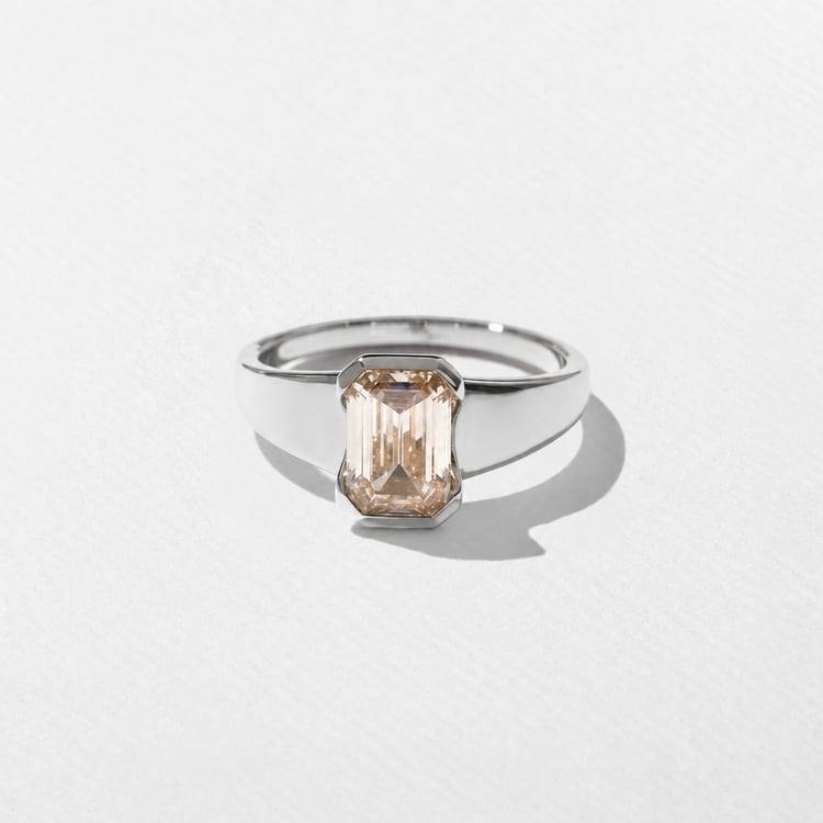 Lou Champagne Diamond in 14k White Gold – view 3