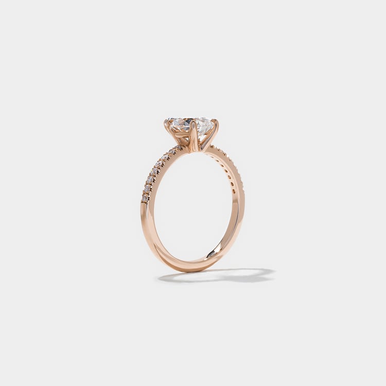 Grace Pear Solitaire with Pavé in 14k Rose Gold – view 5
