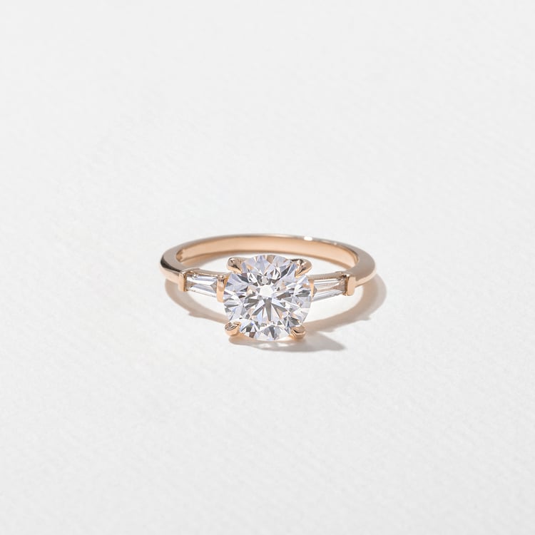 Trey Round  in 14k Rose Gold