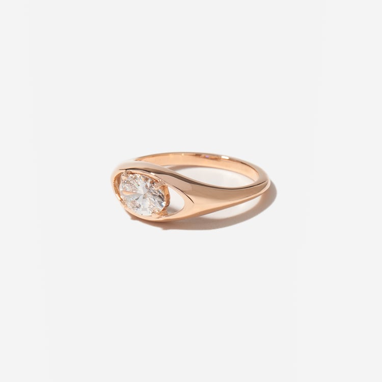 Monroe Emerald-Cut Mini in 14k Rose Gold – view 2