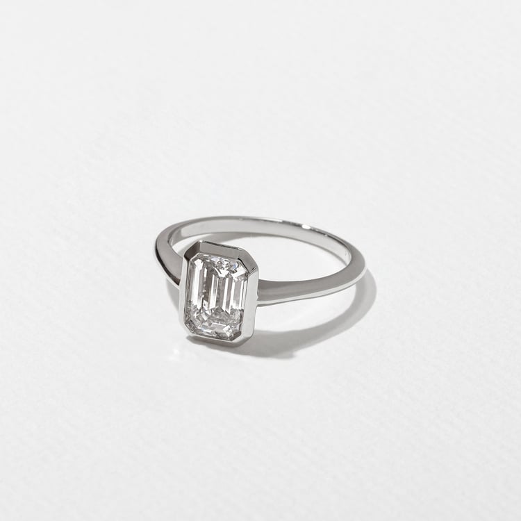 Bailey Emerald-Cut Solitaire in 18k White Gold – view 2