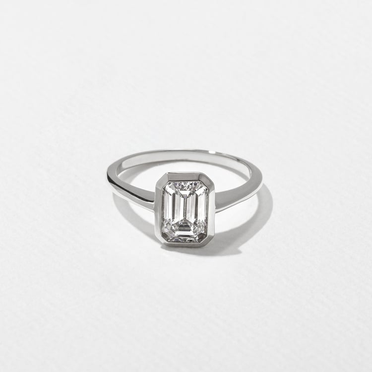 Bailey Emerald-Cut Solitaire in 18k White Gold