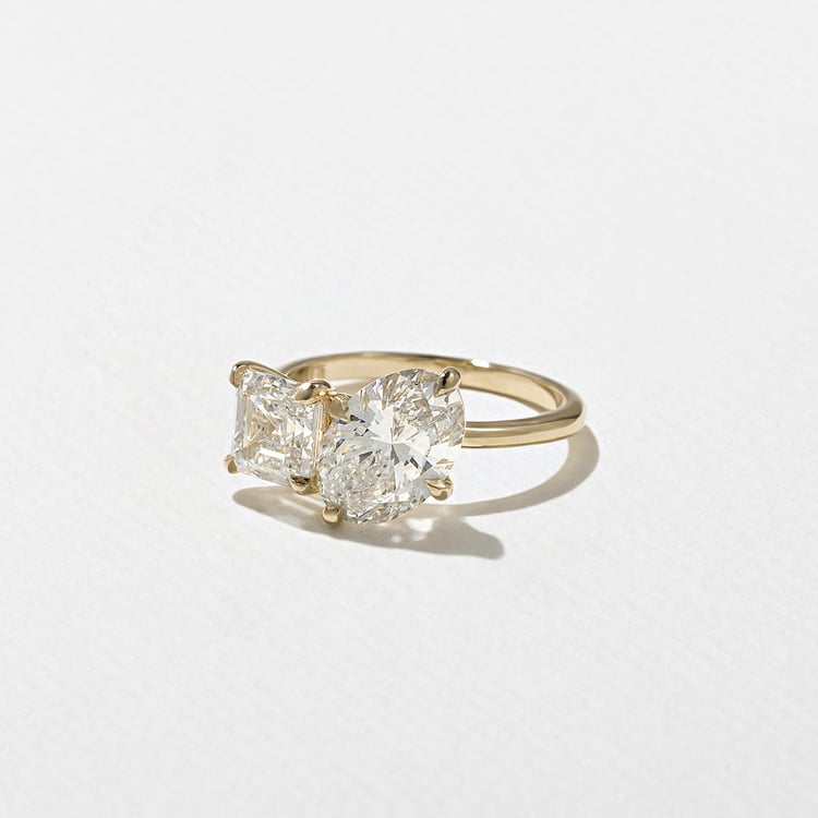 Vivi Grand Oval and Asscher in 14k Yellow Gold – view 2