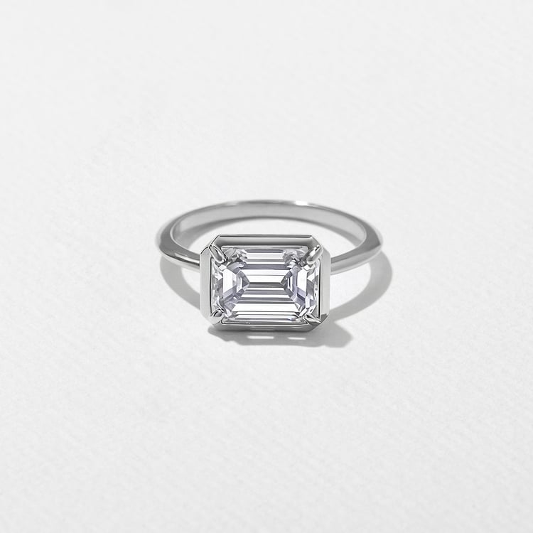 August Emerald-Cut in Platinum
