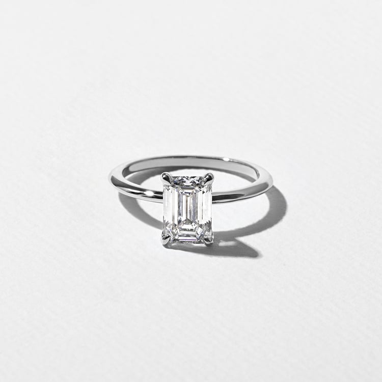Grace Emerald-Cut Solitaire in 18k White Gold