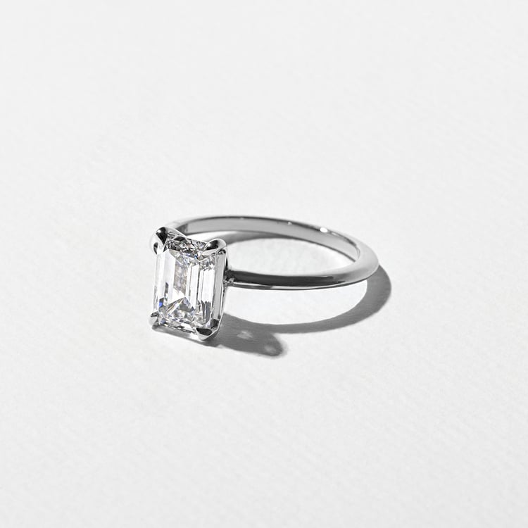 Grace Emerald-Cut Solitaire in 18k White Gold – view 2