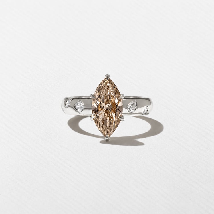 Skylar Champagne Diamond in Platinum – view 2