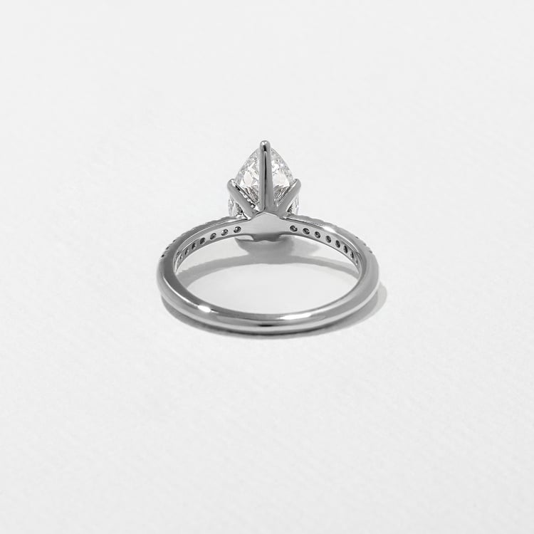 Grace Pear Solitaire with Pavé in 14k White Gold – view 4