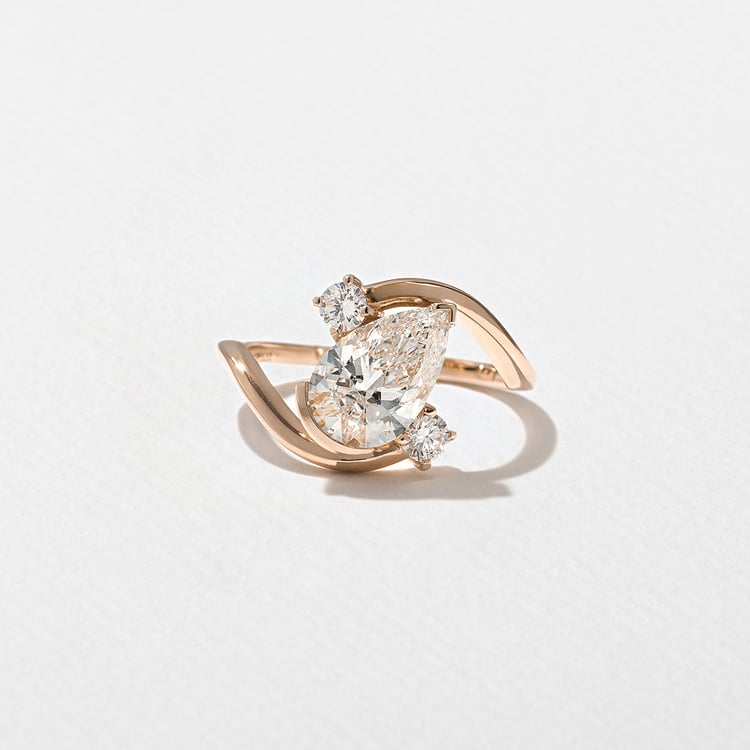 Gemma Pear in 14k Rose Gold