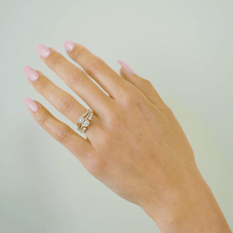 Iris Oval Solitaire with Pavé in 14k Yellow Gold – video thumbnail