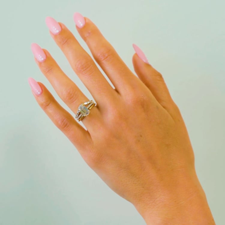 Grace Emerald-Cut Solitaire with Pave video preview