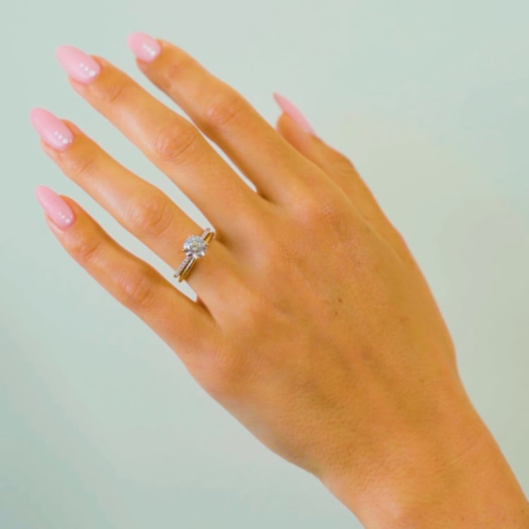 Grace Round Solitaire with Pavé in 14k Yellow Gold – video thumbnail