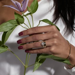Iris Round Solitaire with Pavé in 14k Yellow Gold – view 6 thumbnail