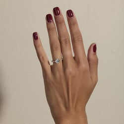 Iris Round Solitaire with Pavé in 14k Yellow Gold – view 7 thumbnail
