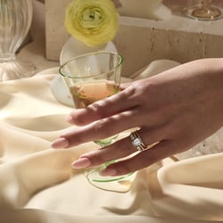 Grace Emerald-Cut Solitaire with Pave in 14k Yellow Gold – view 6 thumbnail