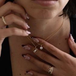 Cairo Marquise Diamond Necklace in 14k Yellow Gold – view 3 thumbnail