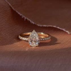 Grace Pear Solitaire with Pavé in Platinum – view 7 thumbnail