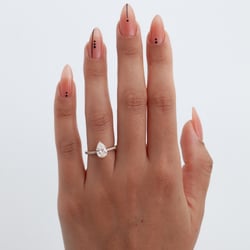 Grace Pear Solitaire with Pavé in Platinum – view 6 thumbnail