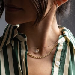 Rhodes Oval Diamond Collar in 14k Yellow Gold – view 3 thumbnail