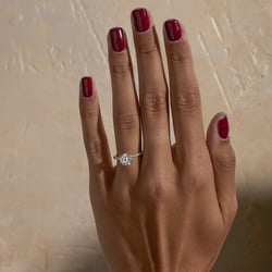 Grace Round Solitaire with Pavé in 14k Yellow Gold – view 6 thumbnail