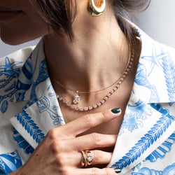 Elba Diamond Collar in 14k Yellow Gold – view 3 thumbnail