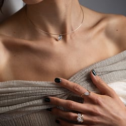 Rhodes Emerald-Cut Diamond Collar in 14k Yellow Gold – view 3 thumbnail