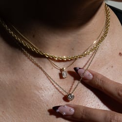 Capri Emerald-Cut Diamond Necklace in 14k Yellow Gold – view 3 thumbnail
