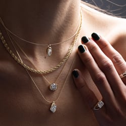 Cove Diamond Necklace in 14k Yellow Gold – view 2 thumbnail
