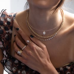 Delphi Heart Diamond Collar in 14k Yellow Gold – view 3 thumbnail