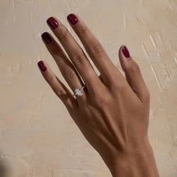 Grace Oval Solitaire with Pavé in 14k Yellow Gold – view 6 thumbnail