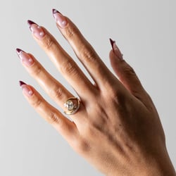 Coral with Pavé in 14k Yellow Gold – view 6 thumbnail