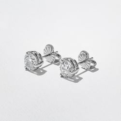 1.50ct Classic Round Diamond Studs in 14k White Gold – view 2 thumbnail