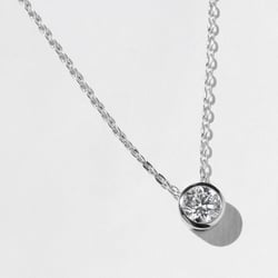 Monaco 1.00ct Bezel-Set Round Diamond Necklace in 14k White Gold thumbnail