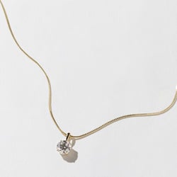 Capri Round Diamond Necklace in 14k Yellow Gold thumbnail