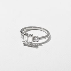 Trey Emerald-Cut  in 18k White Gold – view 2 thumbnail
