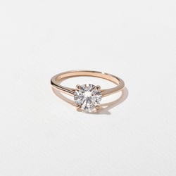 Iris Round Solitaire in 14k Rose Gold thumbnail