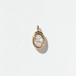 Delphi Oval Diamond Pendant in 14k Yellow Gold thumbnail