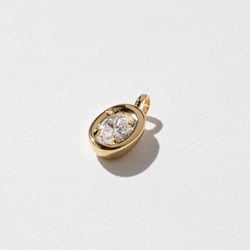Delphi Oval Diamond Pendant in 14k Yellow Gold – view 2 thumbnail