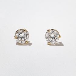 1.00ct Classic Round Diamond Studs in 14k Yellow Gold thumbnail
