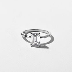 Grace Emerald-Cut Solitaire in 14k White Gold thumbnail