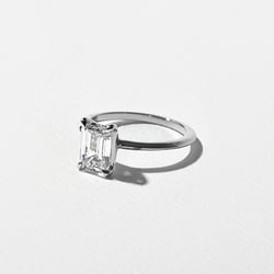 Grace Emerald-Cut Solitaire in 14k White Gold – view 2 thumbnail