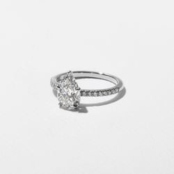 Grace Pear Solitaire with Pavé in Platinum – view 2 thumbnail