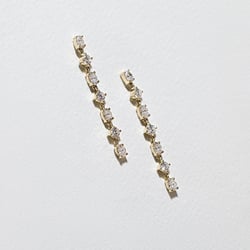 Mixed Diamond Drop Earrings in 14k Yellow Gold – view 2 thumbnail